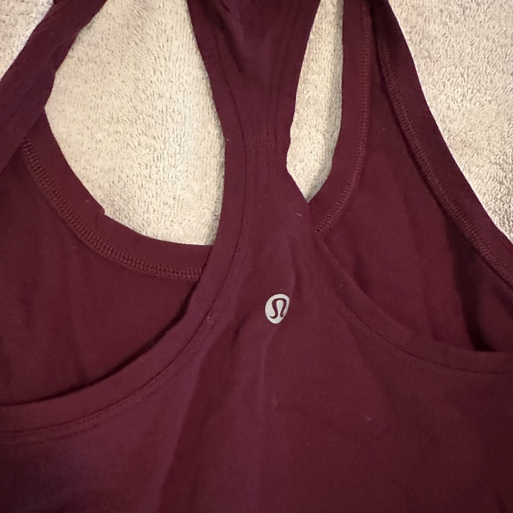 Lululemon cool racer back tank. Burgundy. Size 8